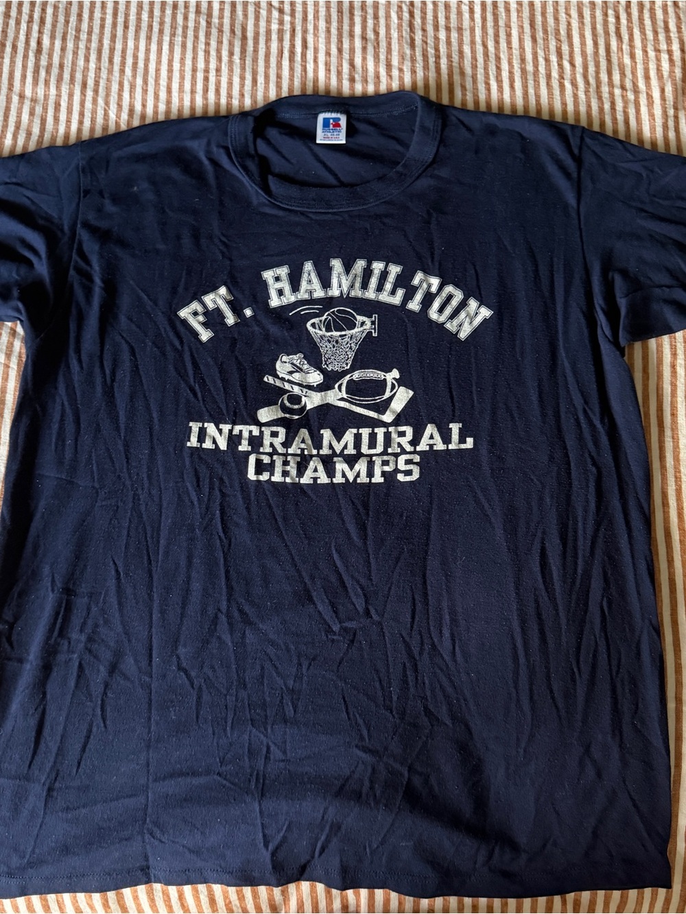 Ft. Hamilton Vintage Navy Graphic Crewneck Tee